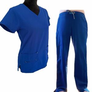Jockey Women's Royal Blue Straight Leg Scrub Pants & V-Neck Top (XS/XSP)
